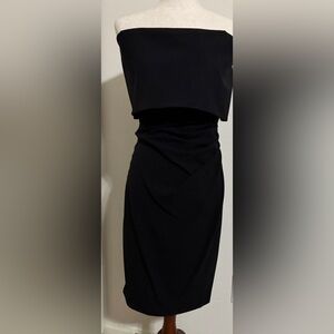 NWT Vince Camino off the shoulder pop over ruched dress Black Size 4 Cocktail